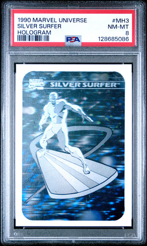 1990 Marvel Universe Hologram Silver Surfer  PSA 8 