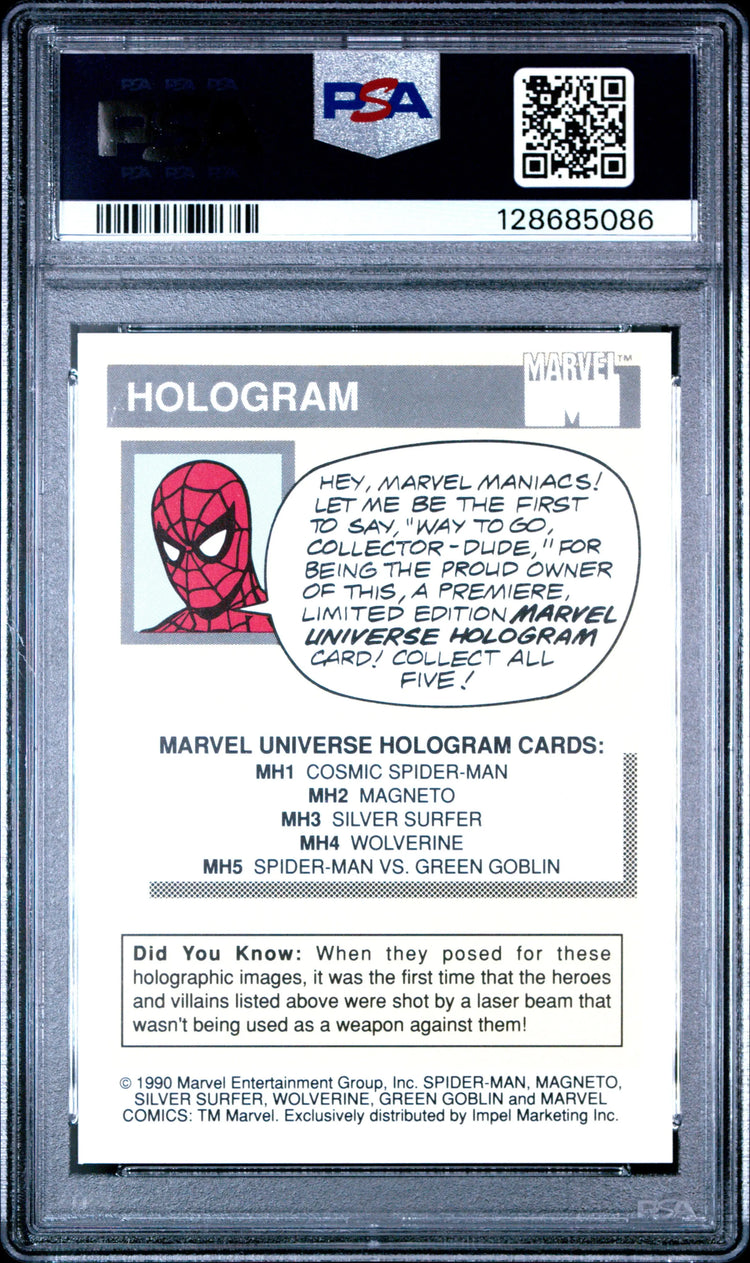 1990 Marvel Universe Hologram Silver Surfer  PSA 8 