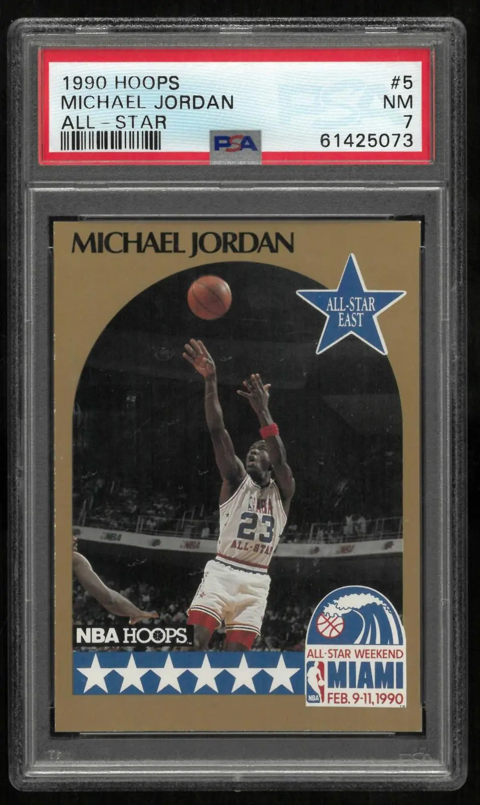 1990 NBA Hoops Basketball Michael Jordan All-Star East Miami PSA 7 