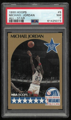 1990 NBA Hoops Basketball Michael Jordan All-Star East Miami PSA 7 