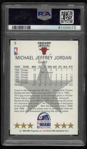 1990 NBA Hoops Basketball Michael Jordan All-Star East Miami PSA 7 