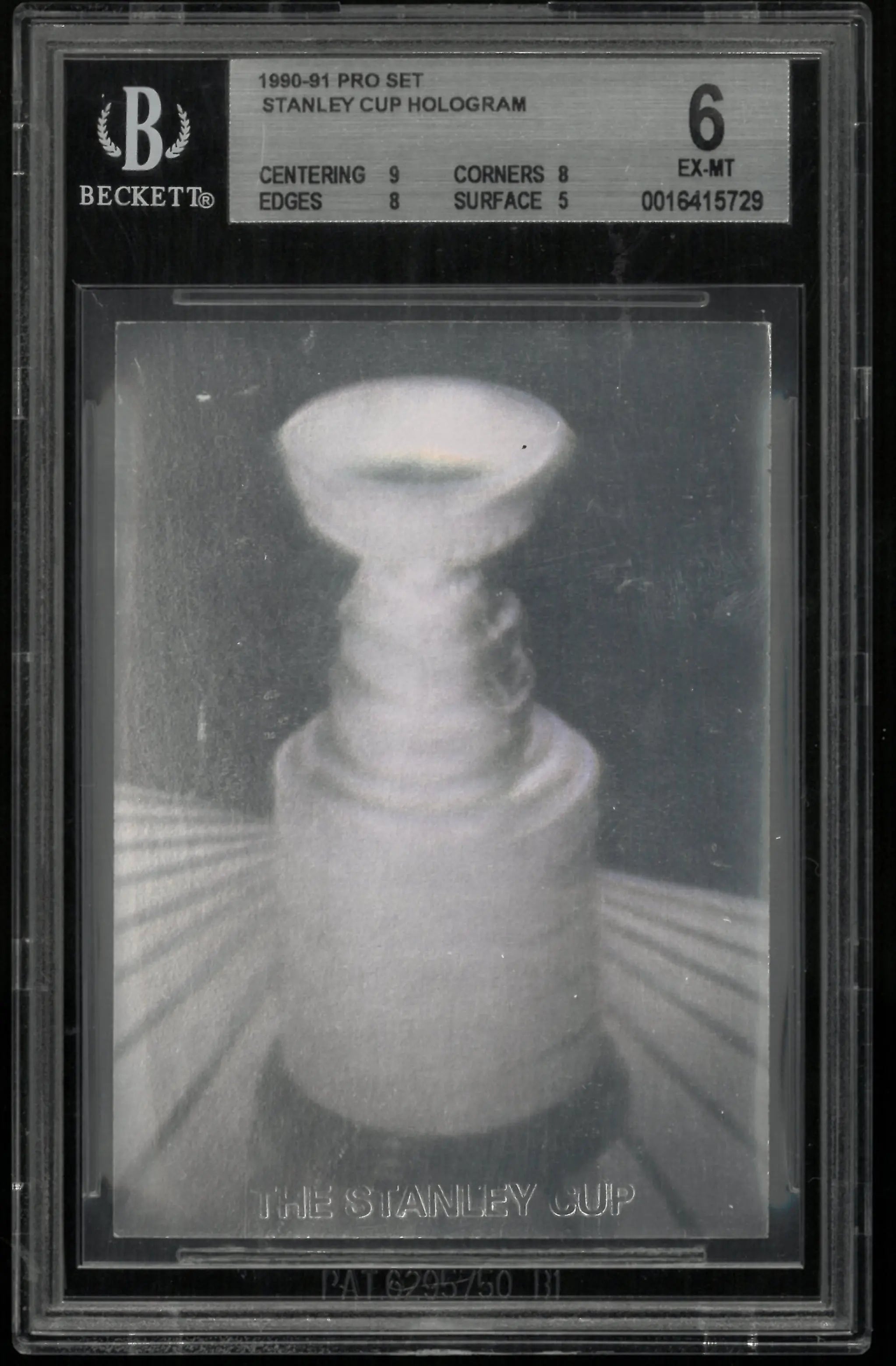 1990 Pro Set Stanley Cup Hologram BGS 6 RARE CHASE CARD /5000 
