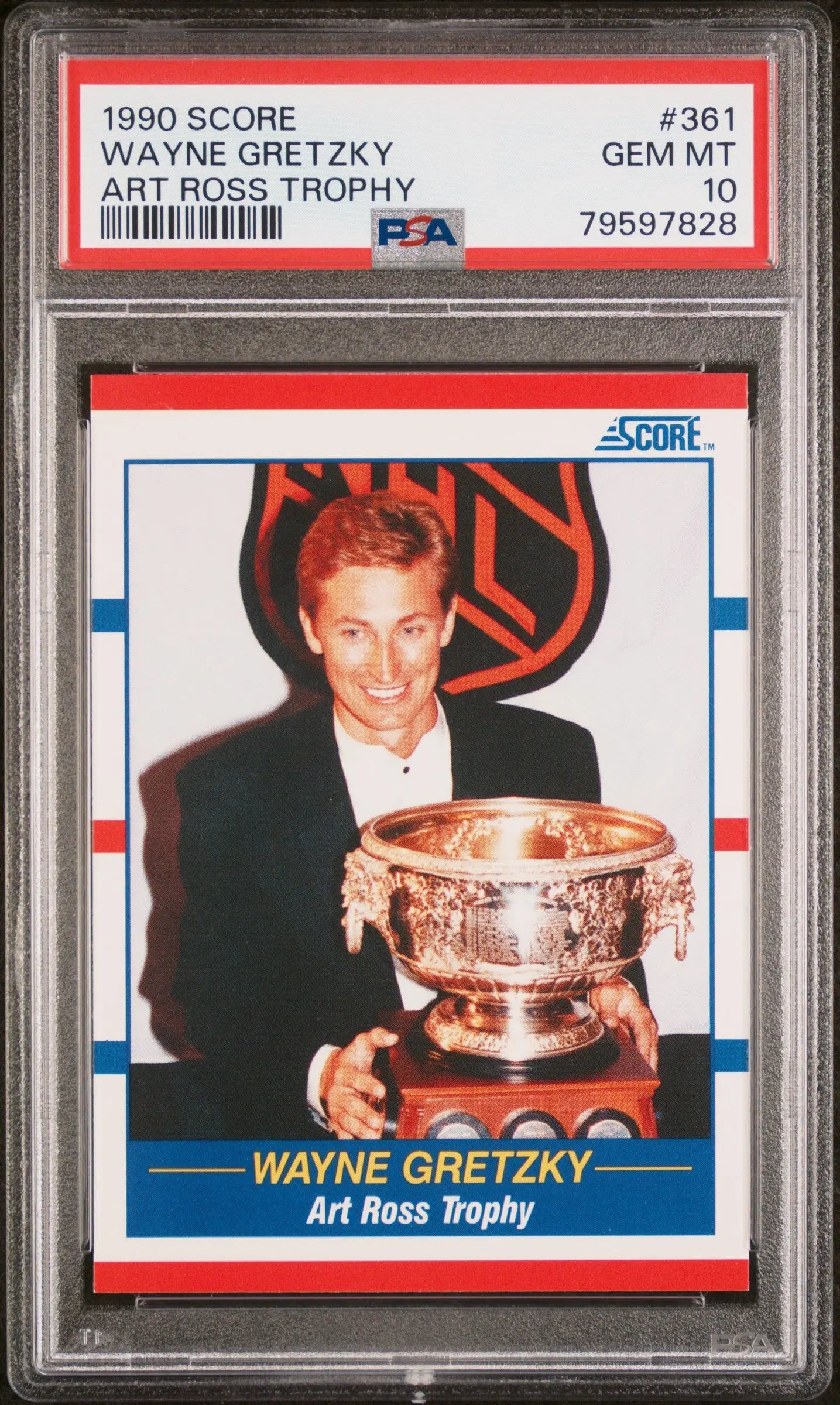 1990 Score Art Ross Trophy Wayne Gretzky PSA 10 