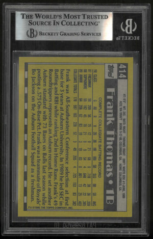 1990 Topps Baseball Rookie Autograph Baseball Frank Thomas RC BGS Authentic Auto 