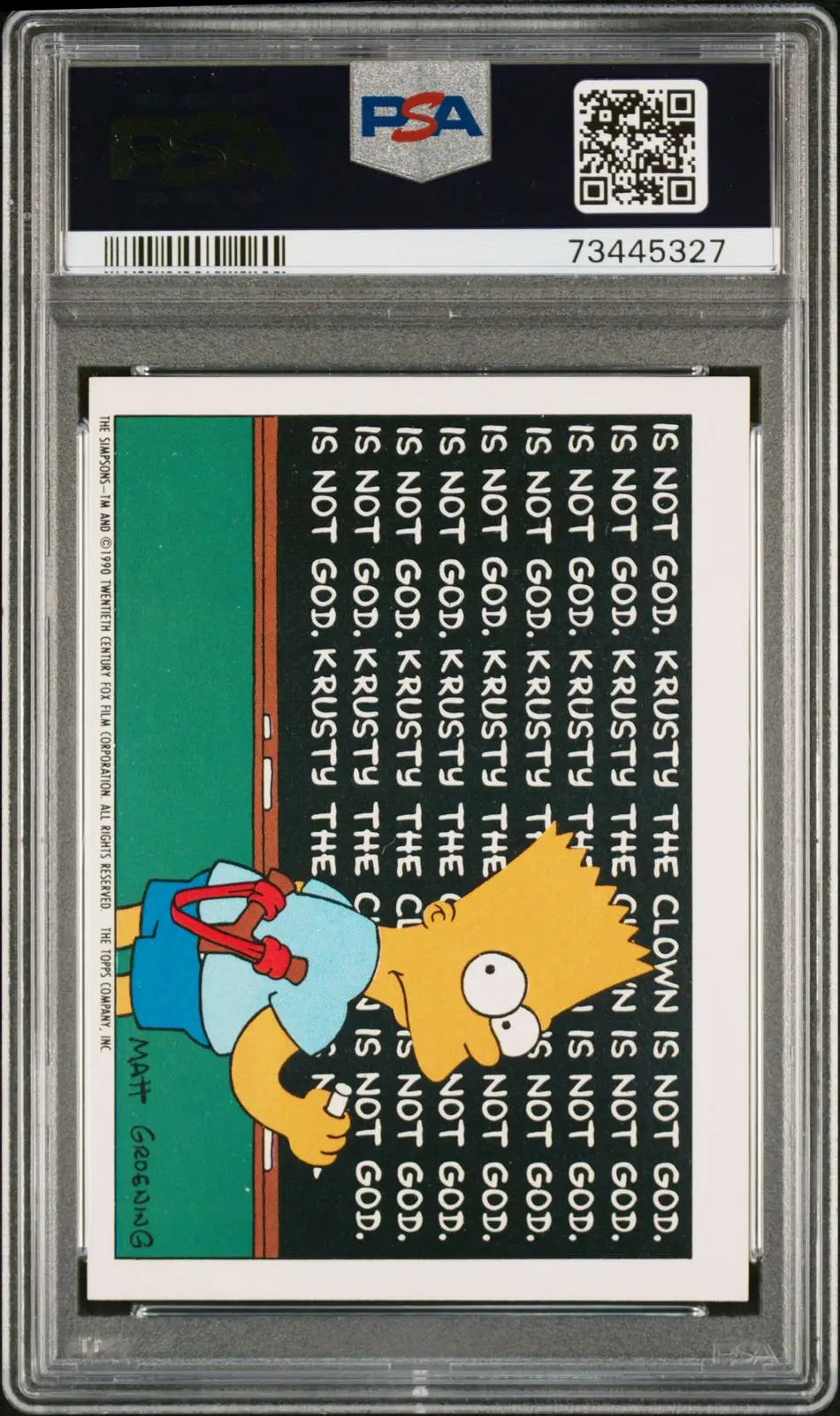 1990 Topps Simpsons Stickers #12 War Is Hell, Man. PSA 8 