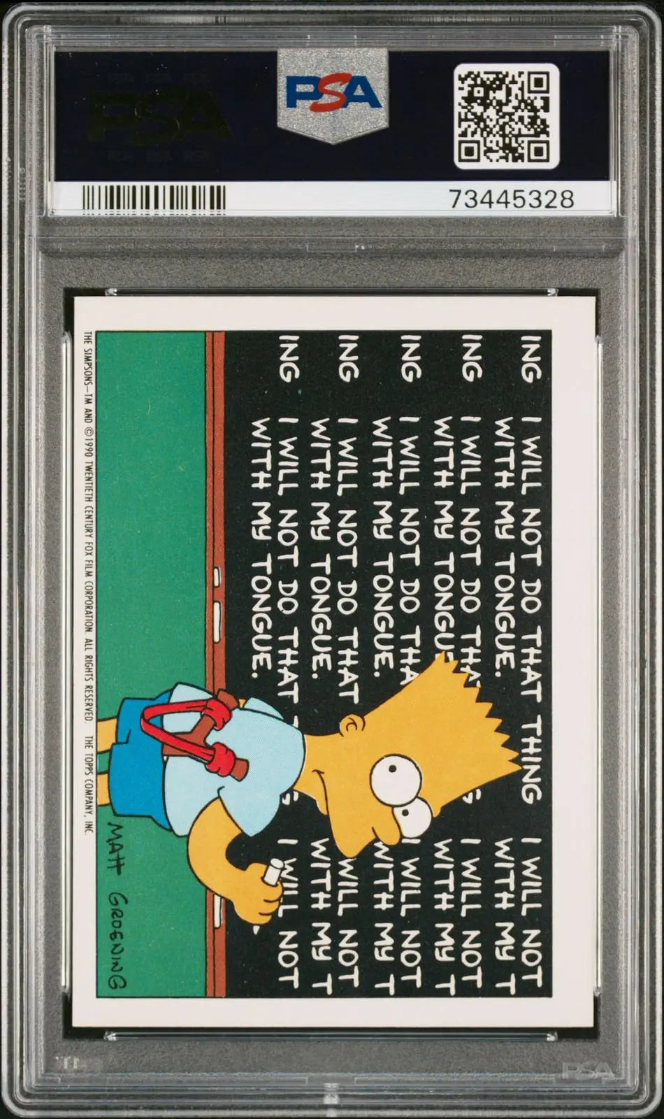 1990 Topps Simpsons Stickers #15 No Way, Man! PSA 8 