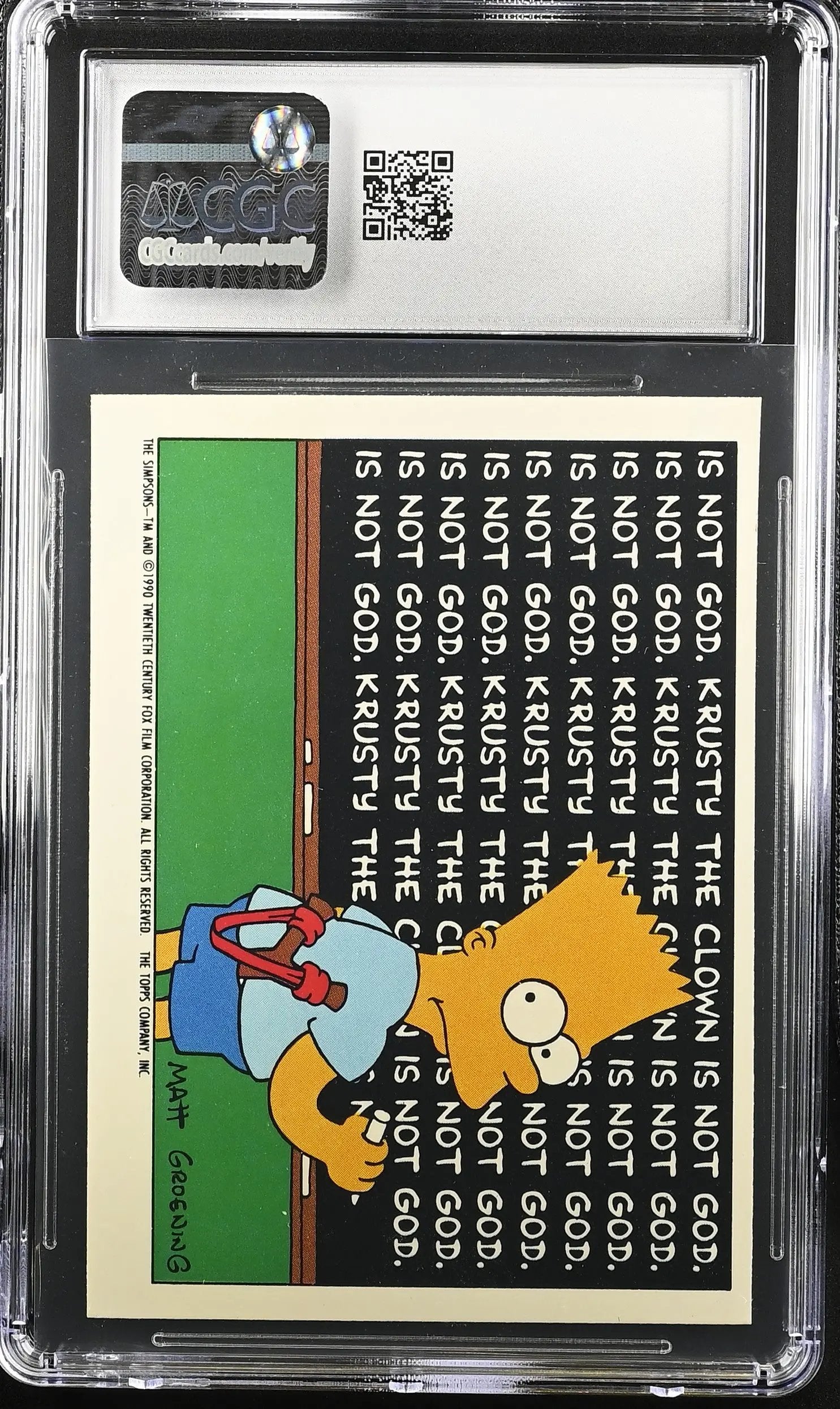 1990 Topps The Simpsons War Is Hell, Man. #12 Sticker CGC 8.5 