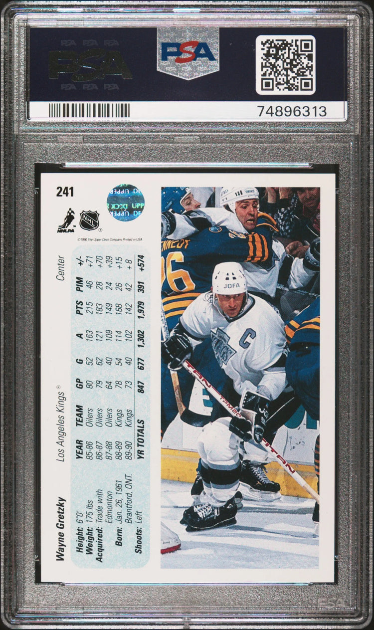 1990 Upper Deck Promos Wayne Gretzky #241 Error Feet - Inches Reversed PSA 8 