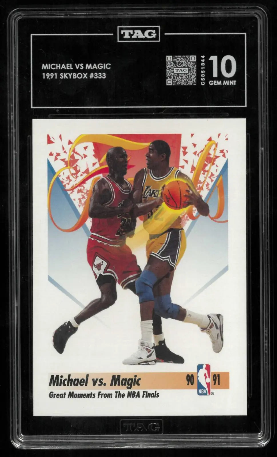 1991-92 SkyBox Great Moments from the NBA Finals Michael vs. Magic TAG 10 Pop 1 