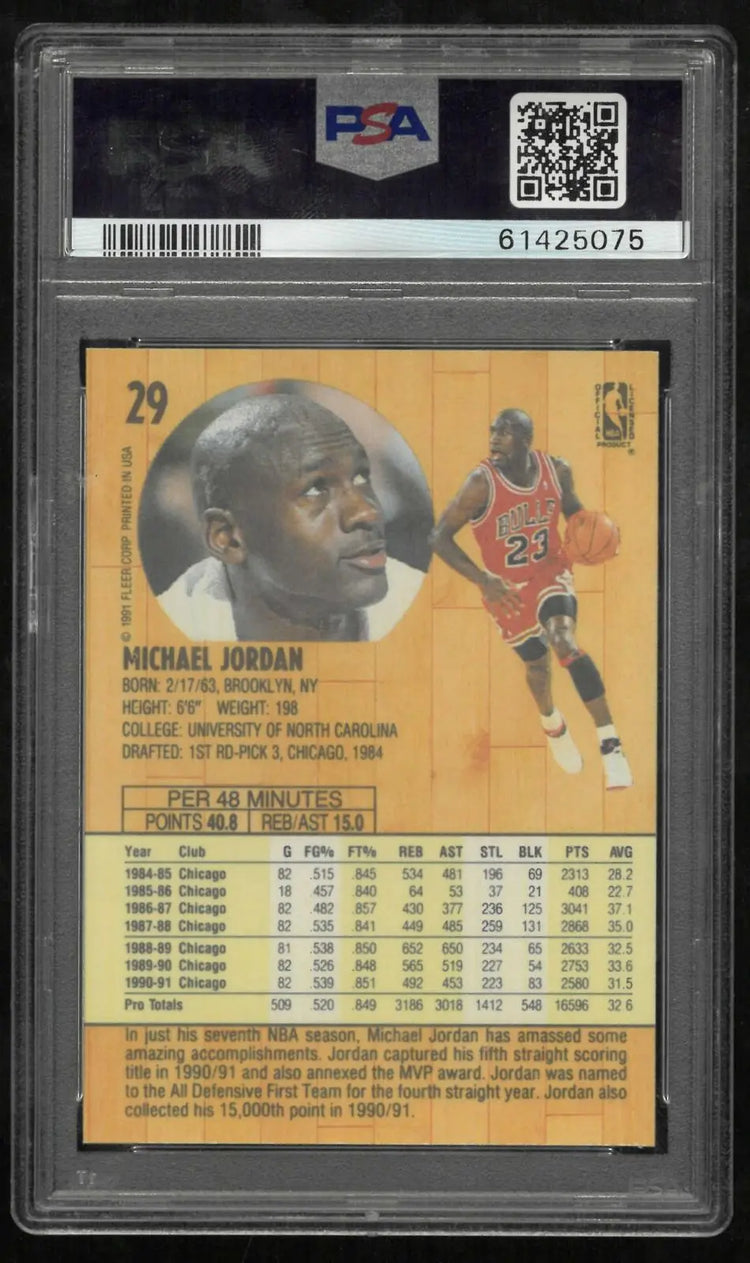 1991 Fleer Basketball Michael Jordan PSA 9 