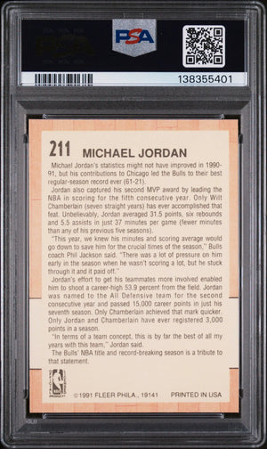 1991 Fleer Michael Jordan #211 PSA 10 