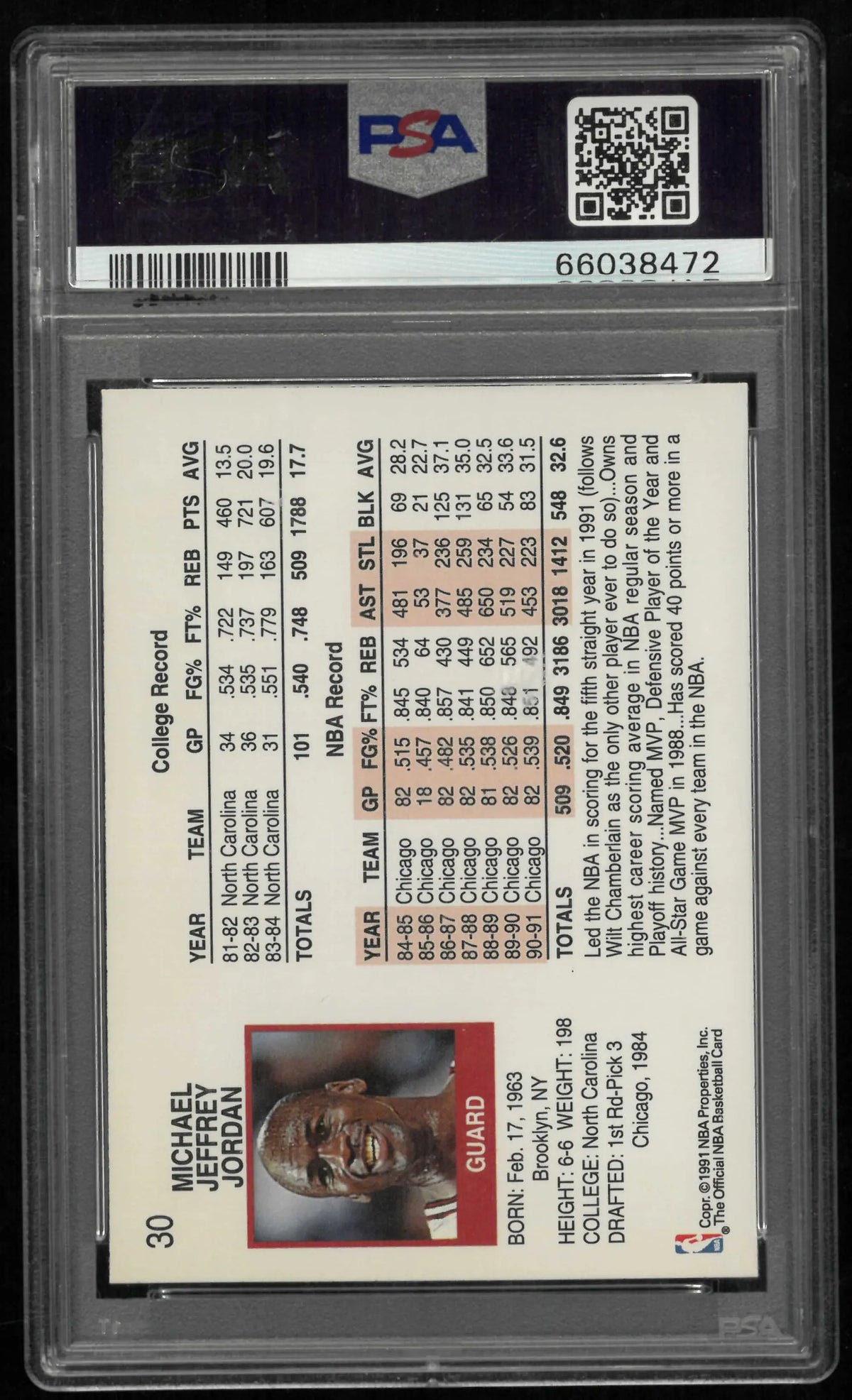 1991 Hoops Michael Jordan PSA 9 