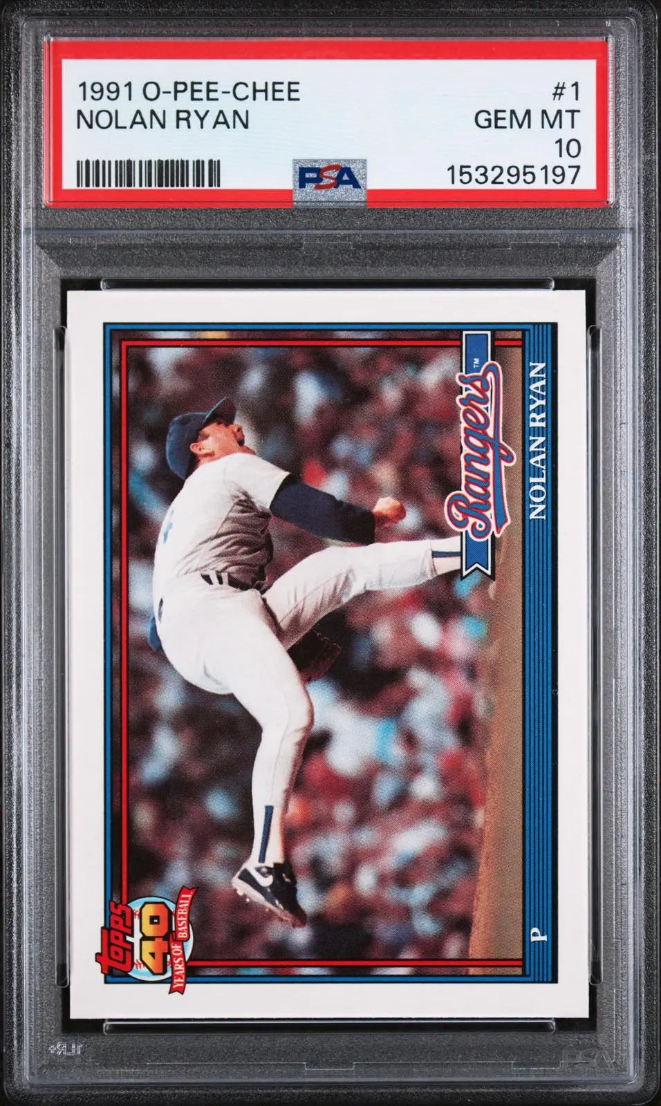 1991 O-Pee-Chee OPC Baseball Nolan Ryan PSA 10 