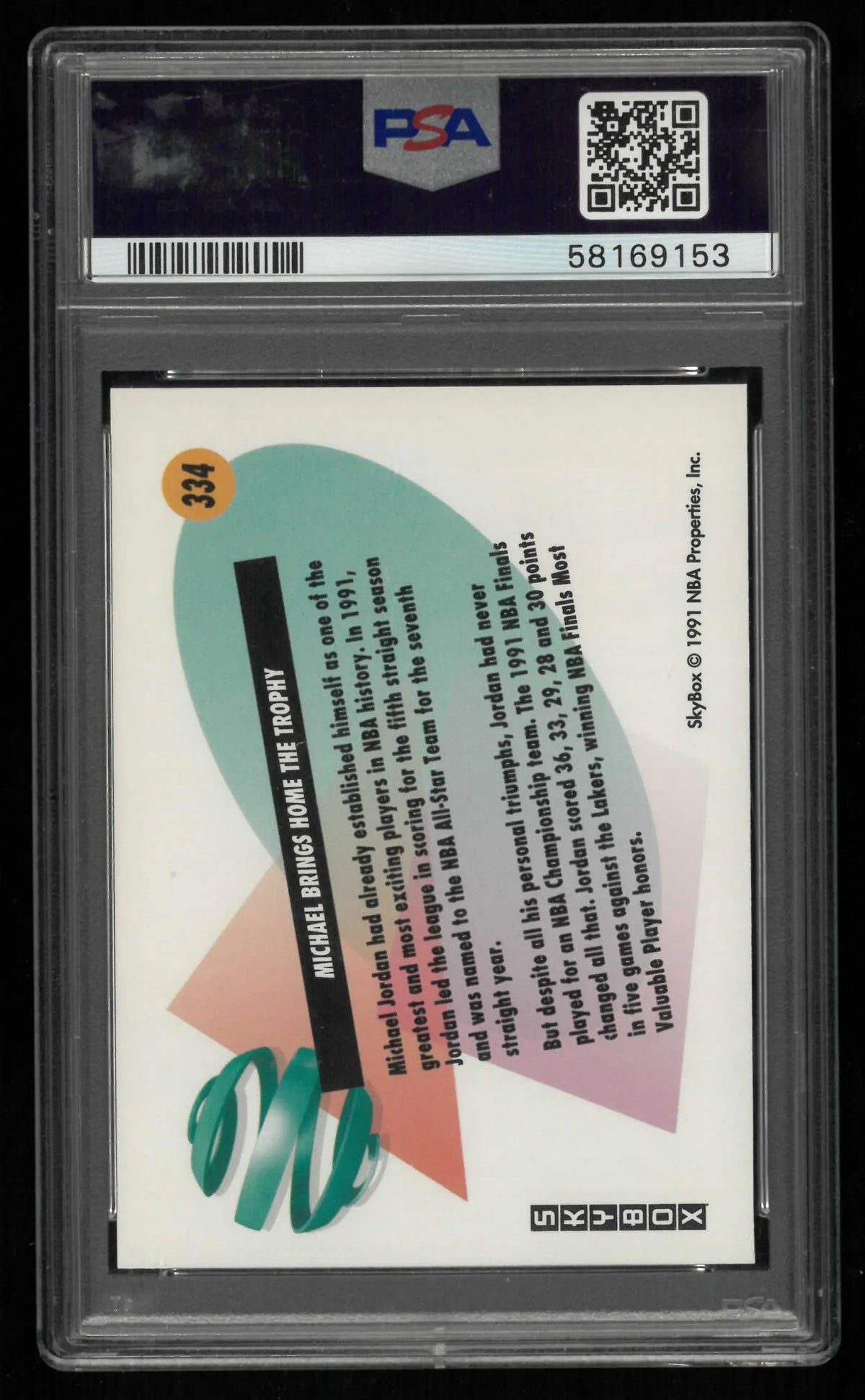 1991 Skybox Michael Jordan PSA 9 Damaged Slab 