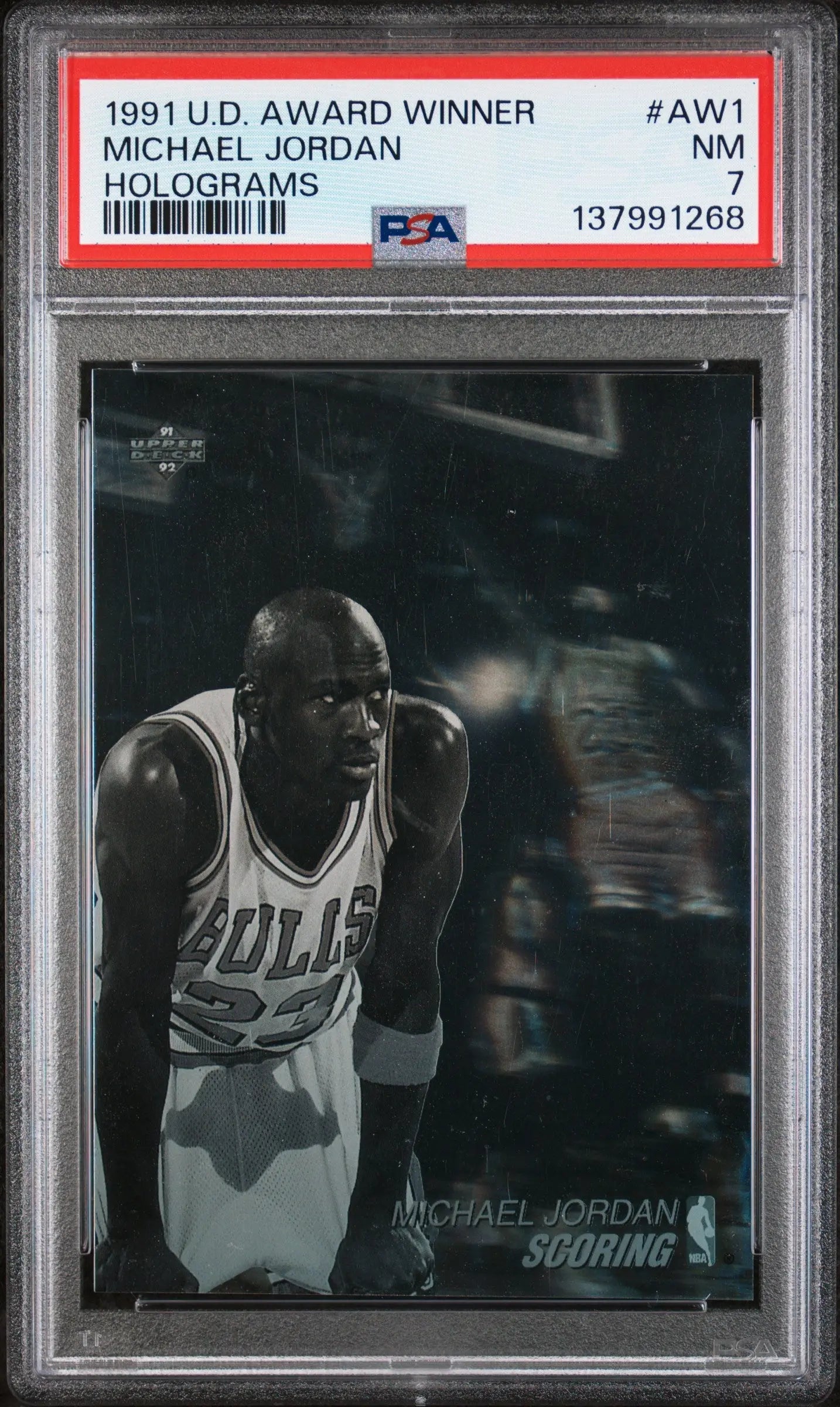 1991 Upper Deck Award Winner Hologram Michael Jordan #AW1 PSA 7 