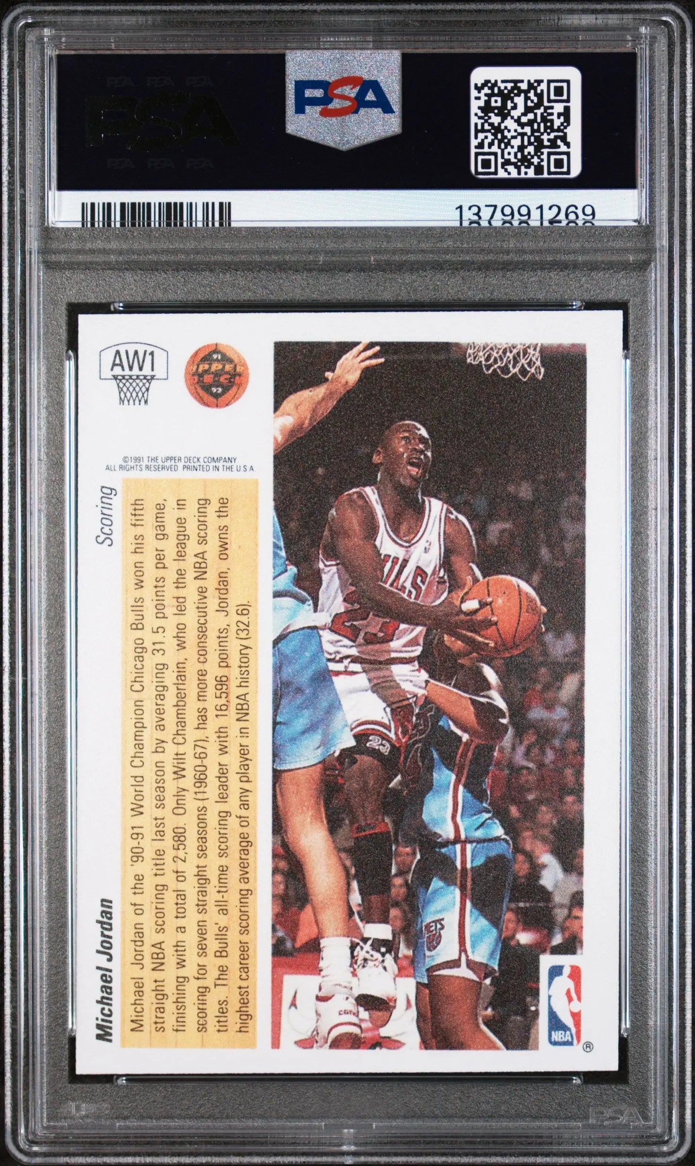 1991 Upper Deck Award Winner Holograms Michael Jordan #AW1 PSA 7 