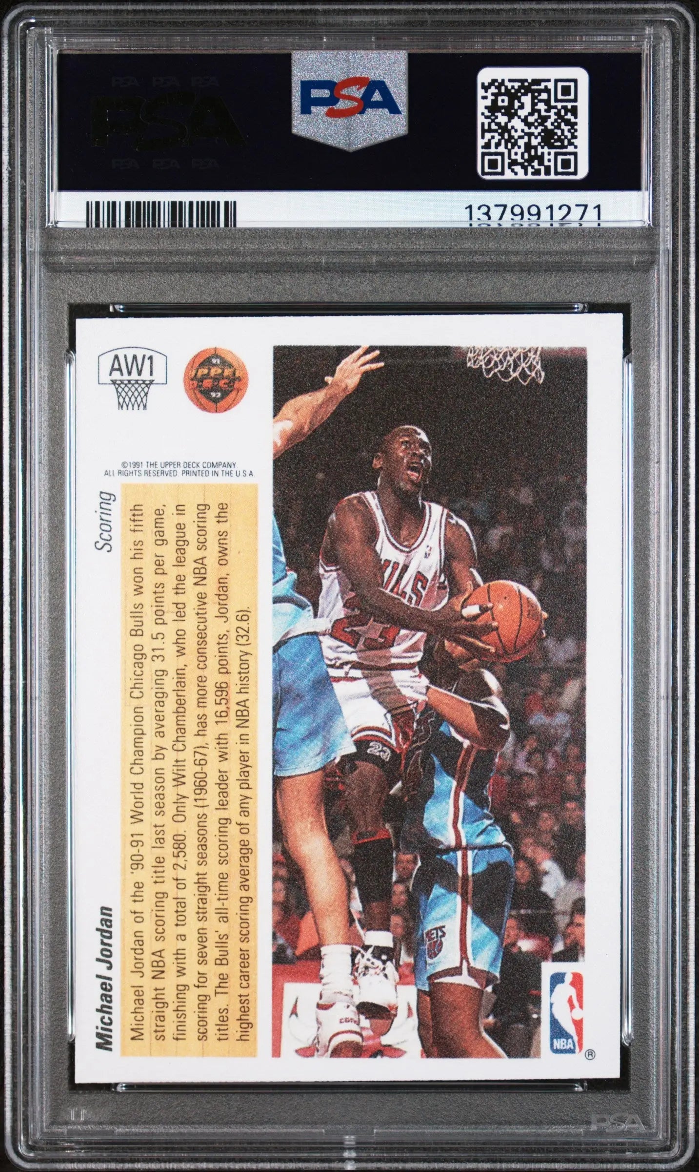 1991 Upper Deck Award Winner Holograms Michael Jordan #AW1 PSA 7 
