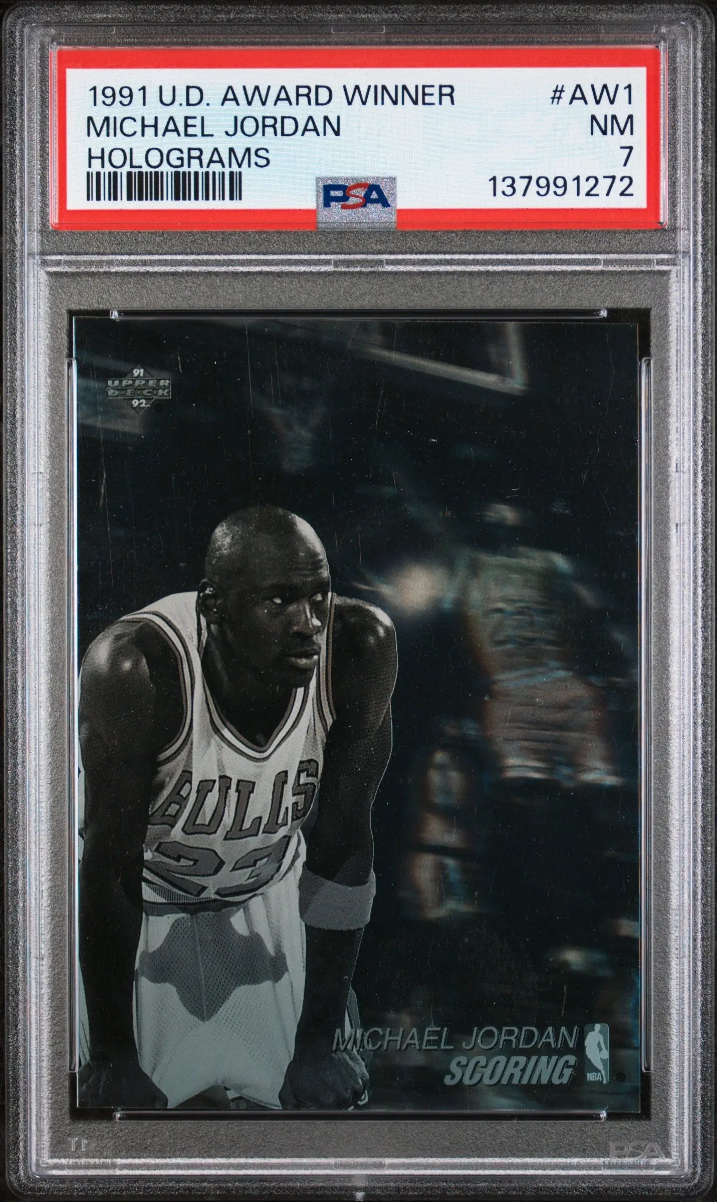 1991 Upper Deck Award Winner Holograms Michael Jordan #AW1 PSA 7 