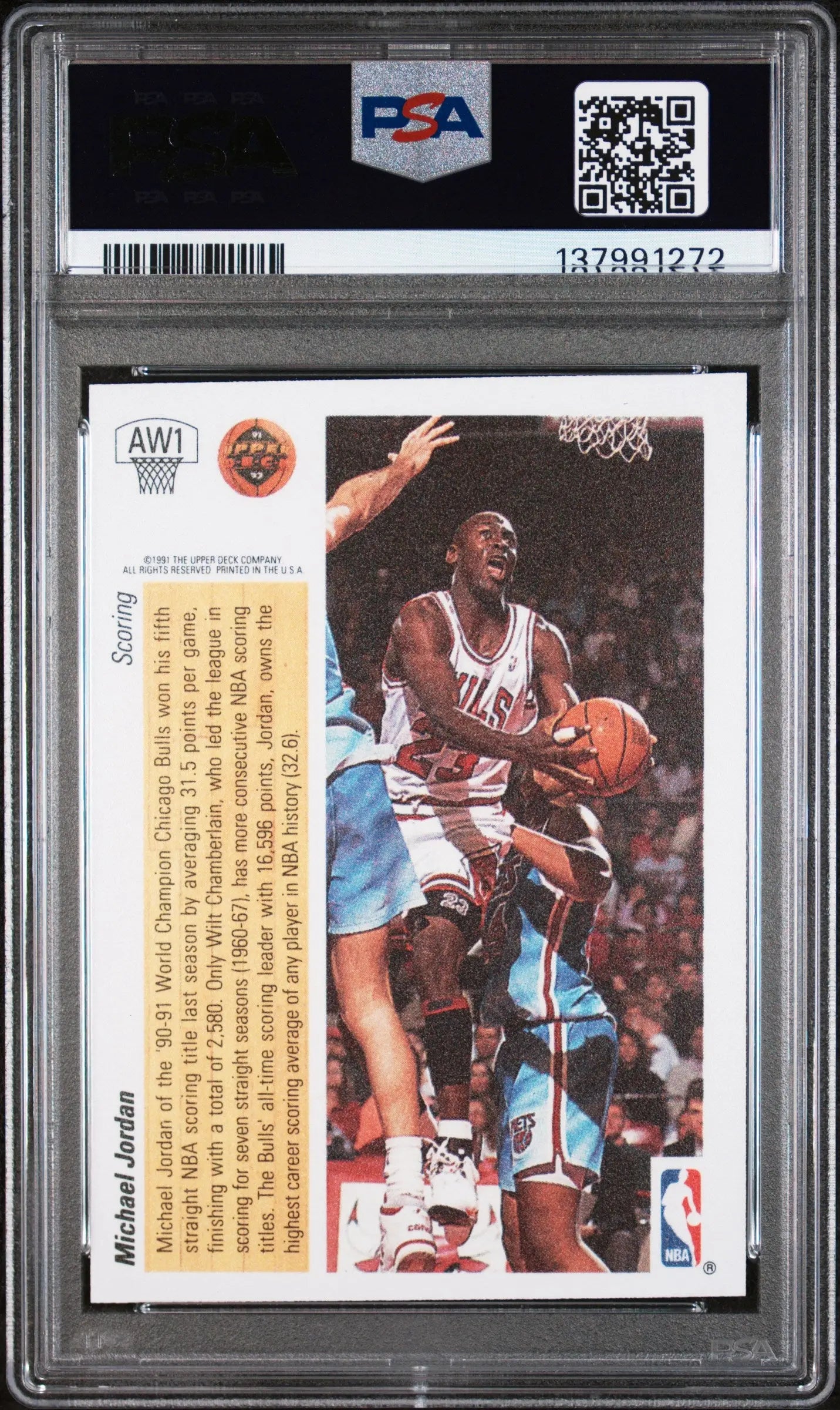 1991 Upper Deck Award Winner Holograms Michael Jordan #AW1 PSA 7 