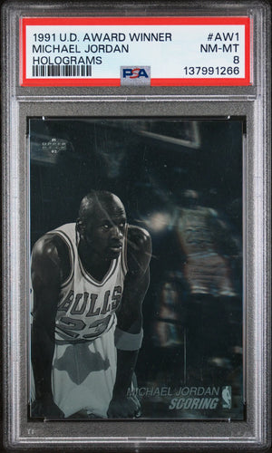1991 Upper Deck Award Winner Holograms Michael Jordan #AW1 PSA 8 