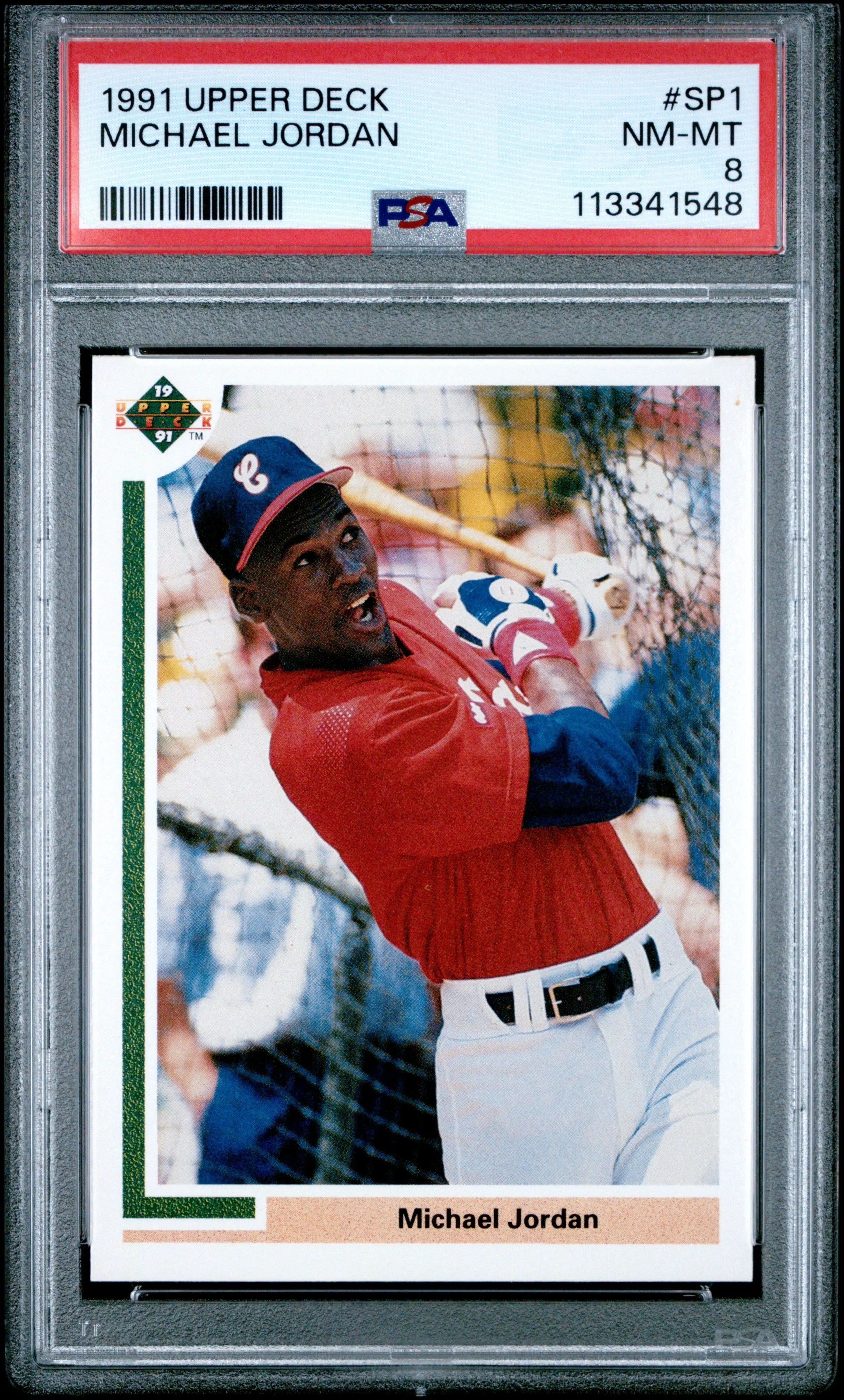 1991 Upper Deck Baseball Michael Jordan PSA 8 