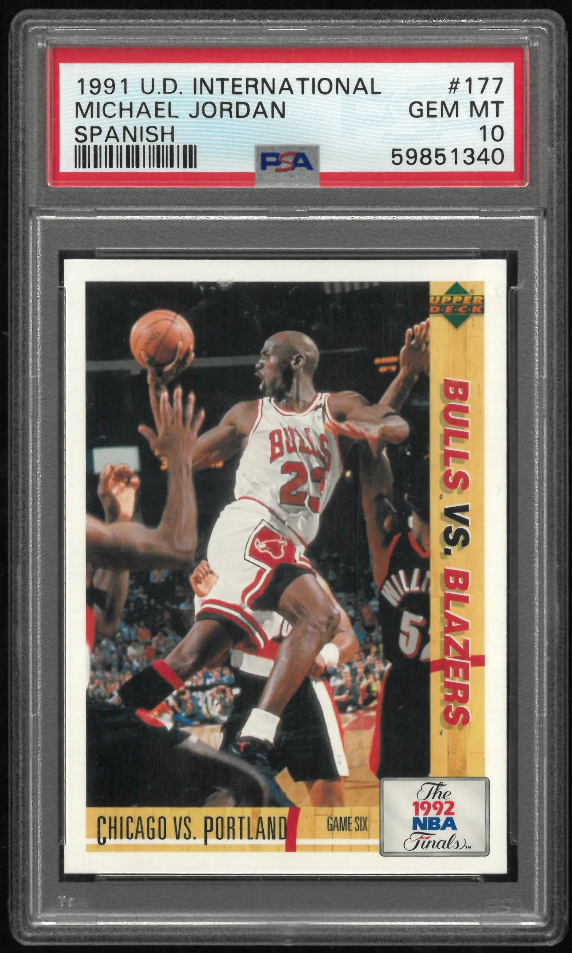 1991 Upper Deck International Michael Jordan Spanish PSA 10 