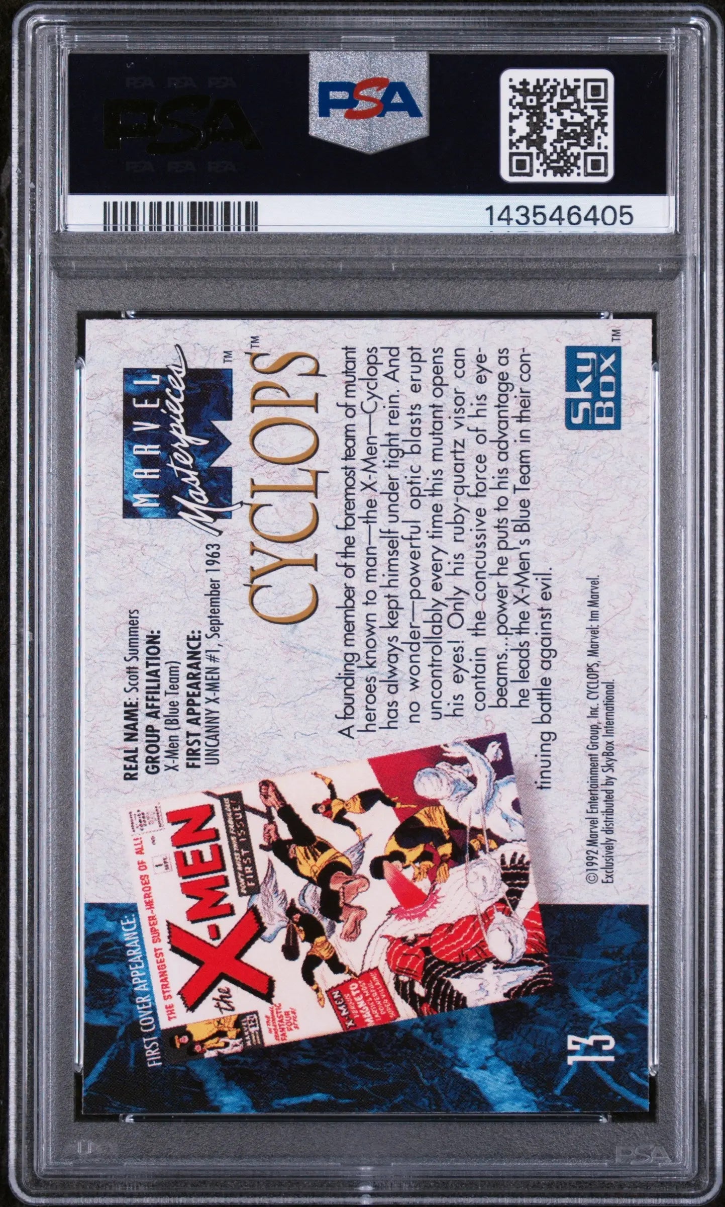 1992 Marvel Masterpieces Cyclops PSA 9 
