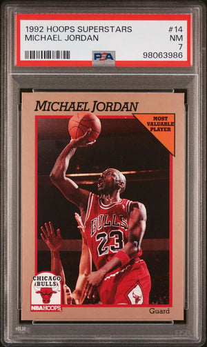 1992 NBA Hoops Superstars Most Valuable Player Michael Jordan MVP PSA 7 
