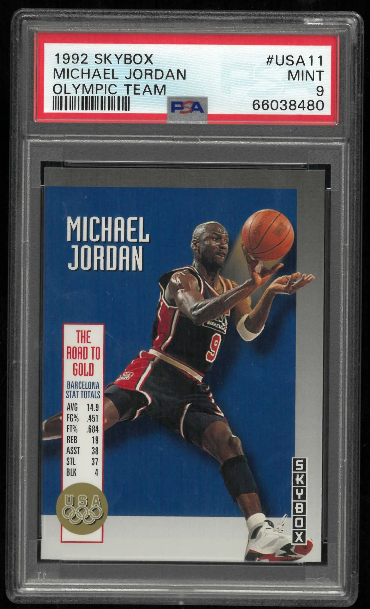 1992 Skybox Olympic Team Michael Jordan Olympic Team PSA 9 