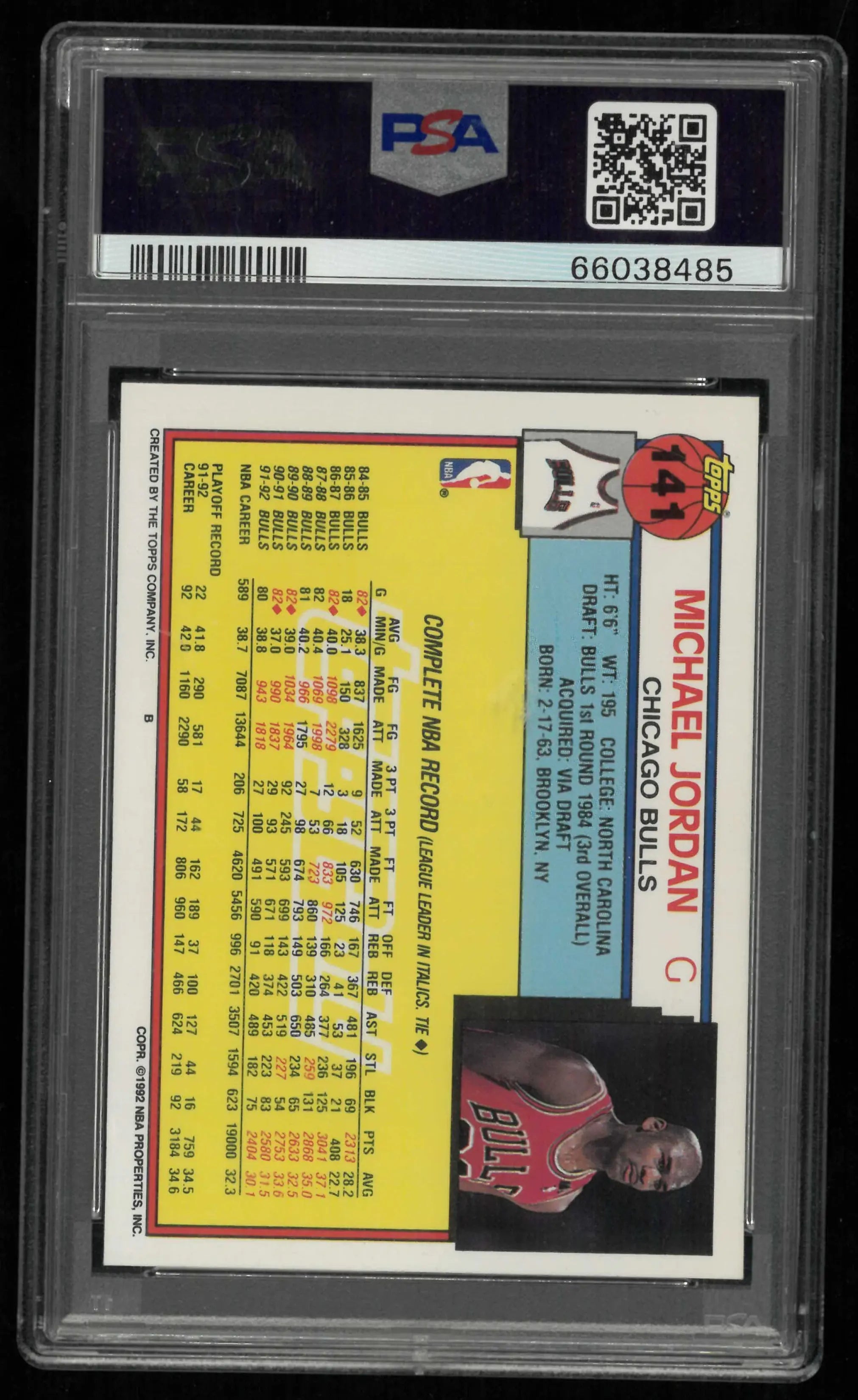 1992 Topps Gold Michael Jordan PSA 9 