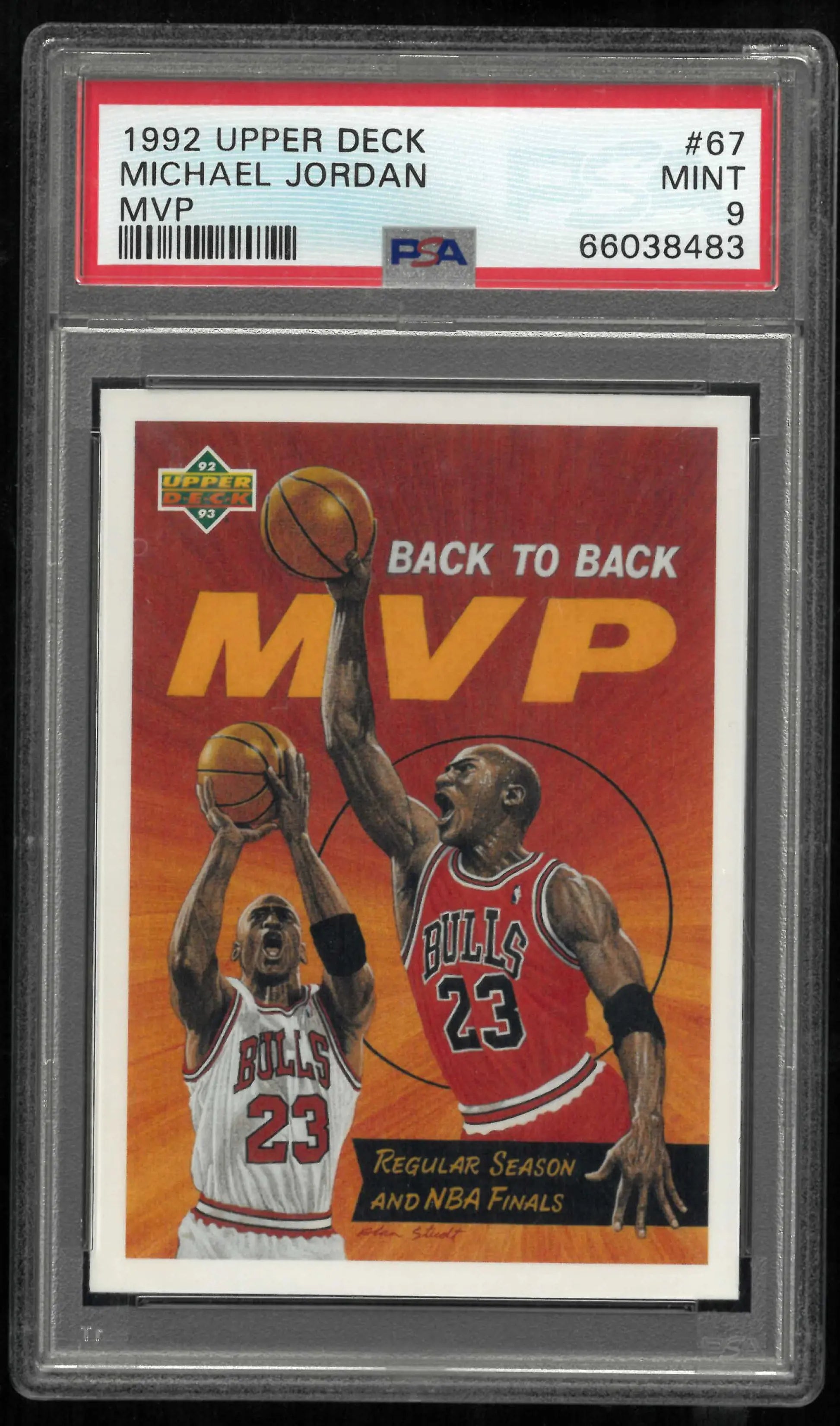 1992 Upper Deck Back To Back MVP Michael Jordan PSA 9 