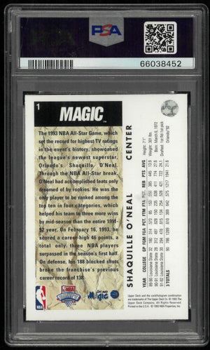 1992 Upper Deck Rookie Shaquille O'Neal RC PSA 7 