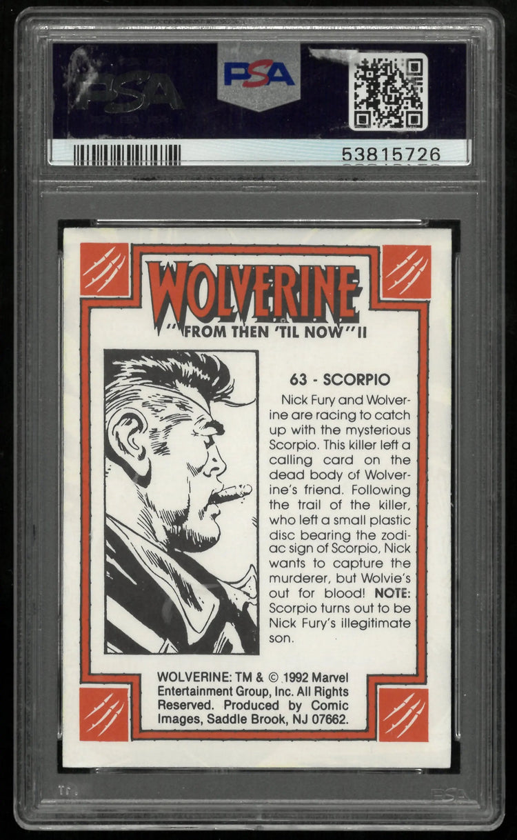 1992 Wolverine From Then 'til Now II Scorpio #63 PSA 10 