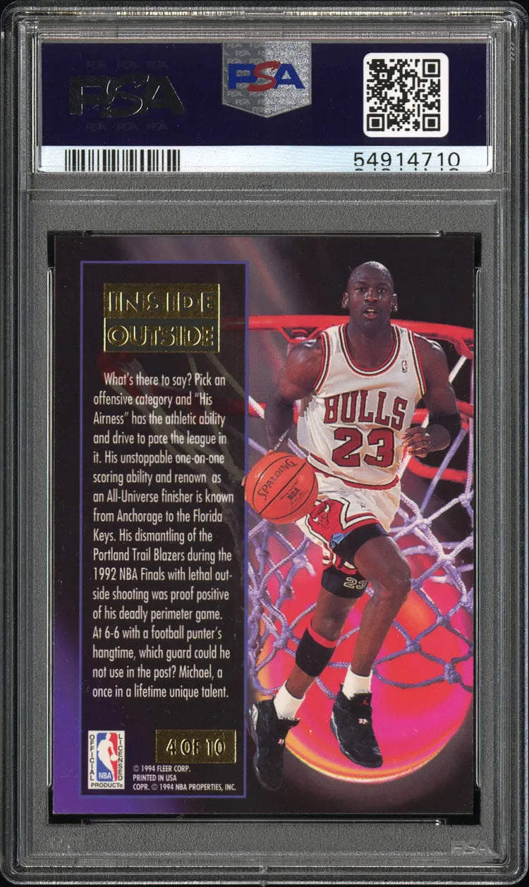 1993-94 Fleer Ultra Basketball Inside Outside Michael Jordan PSA 9 