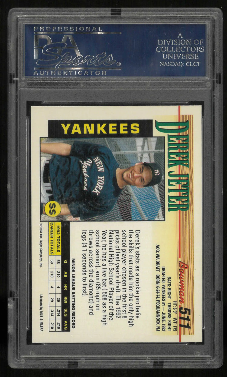 1993 Bowman Baseball Rookie Derek Jeter RC PSA 9 