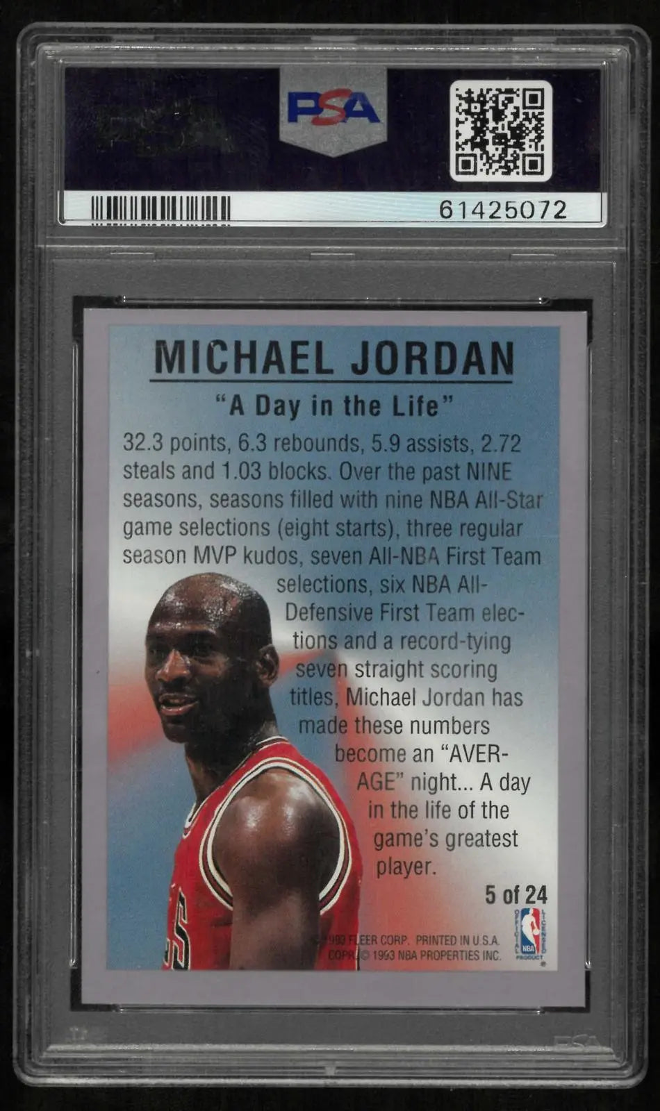 1993 Fleer Basketball All-Stars Michael Jordan PSA 7 