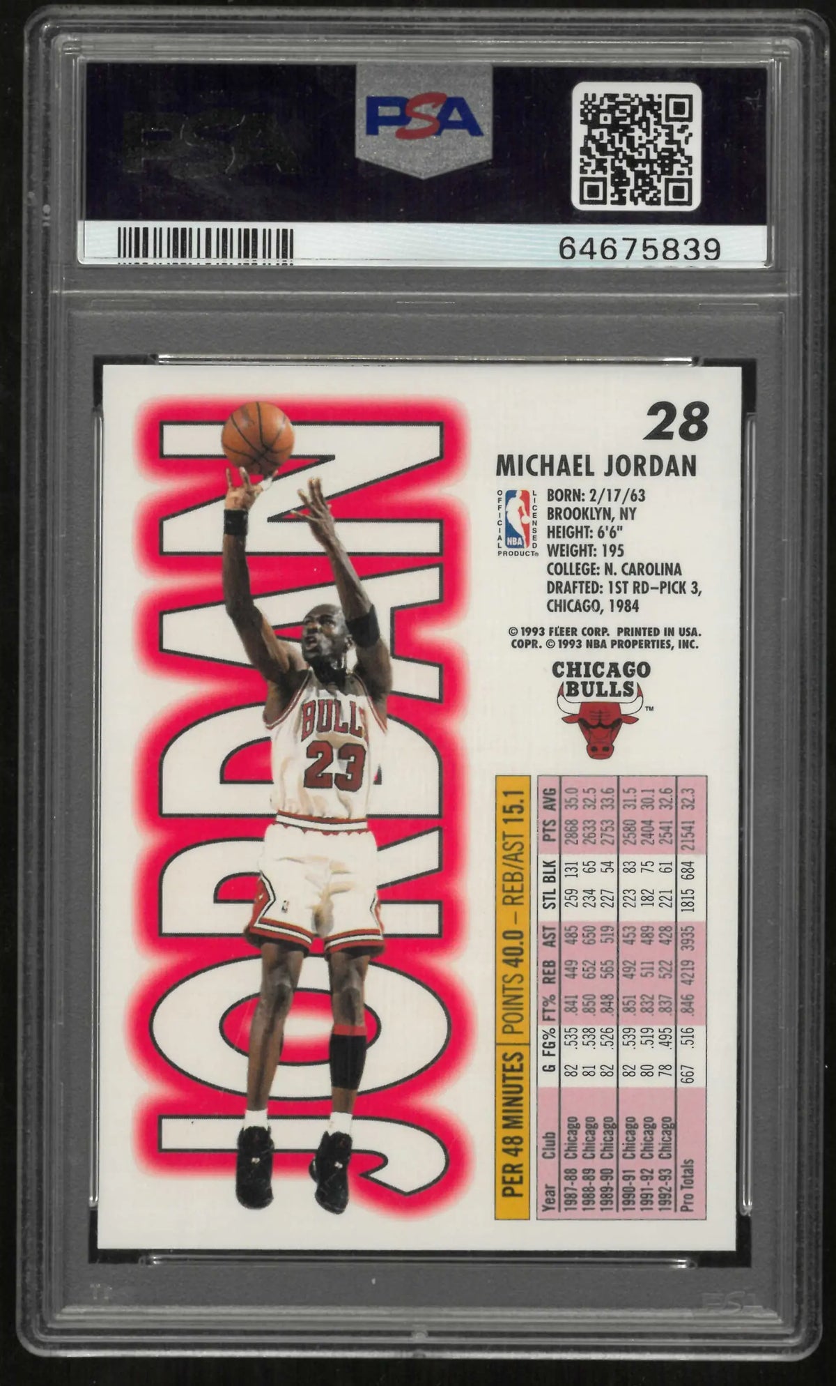 1993 Fleer Michael Jordan PSA 10 