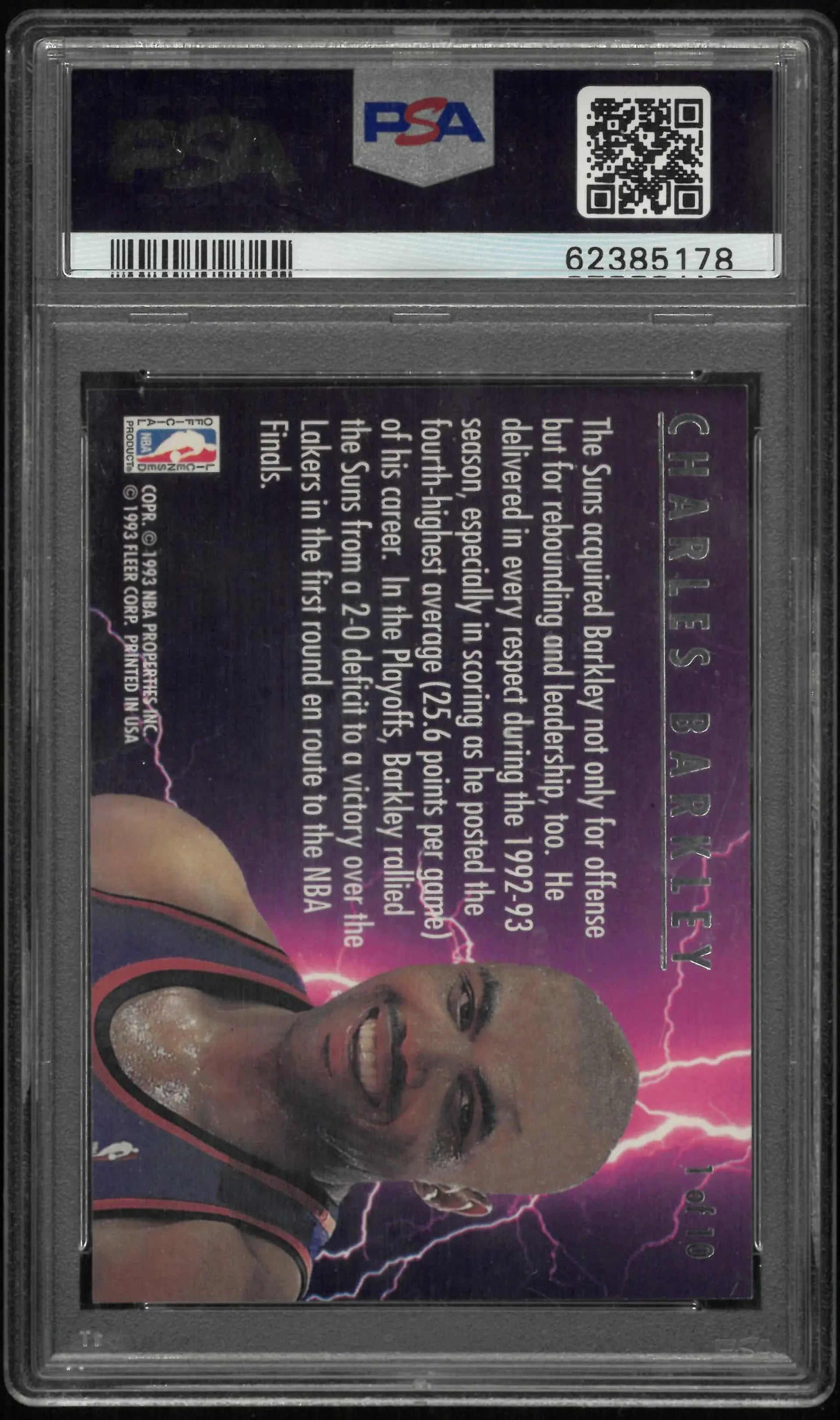 1993 Fleer Ultra Scoring Kings Charles Barkley Scoring Kings PSA 8 