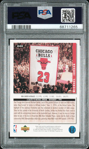 1994-95 Upper Deck Collector's Choice Michael Jordan Gold Signature PSA 8 