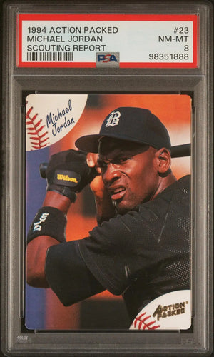 1994 Action Packed Scouting Report Baseball Michael Jordan PSA 8 