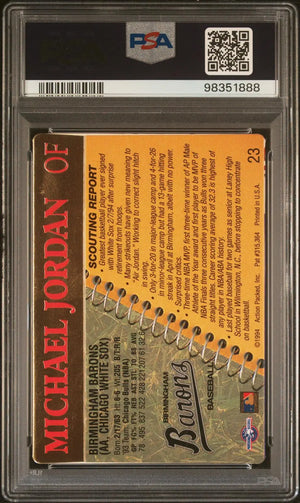 1994 Action Packed Scouting Report Baseball Michael Jordan PSA 8 