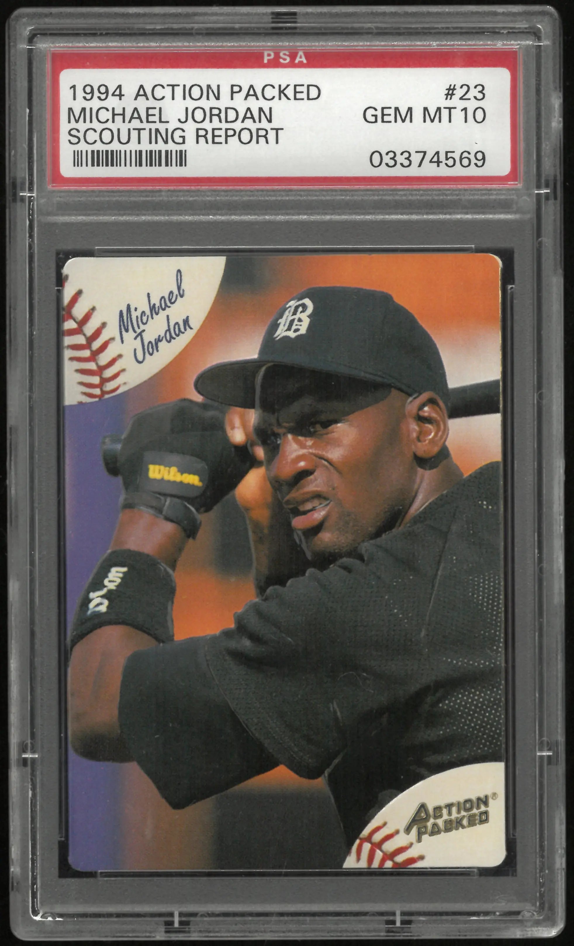 1994 Action Packed Scouting Report Michael Jordan PSA 10 