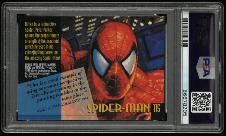 1994 Marvel Masterpieces Gold Foil Signature Series Spider-Man #115 PSA 9 