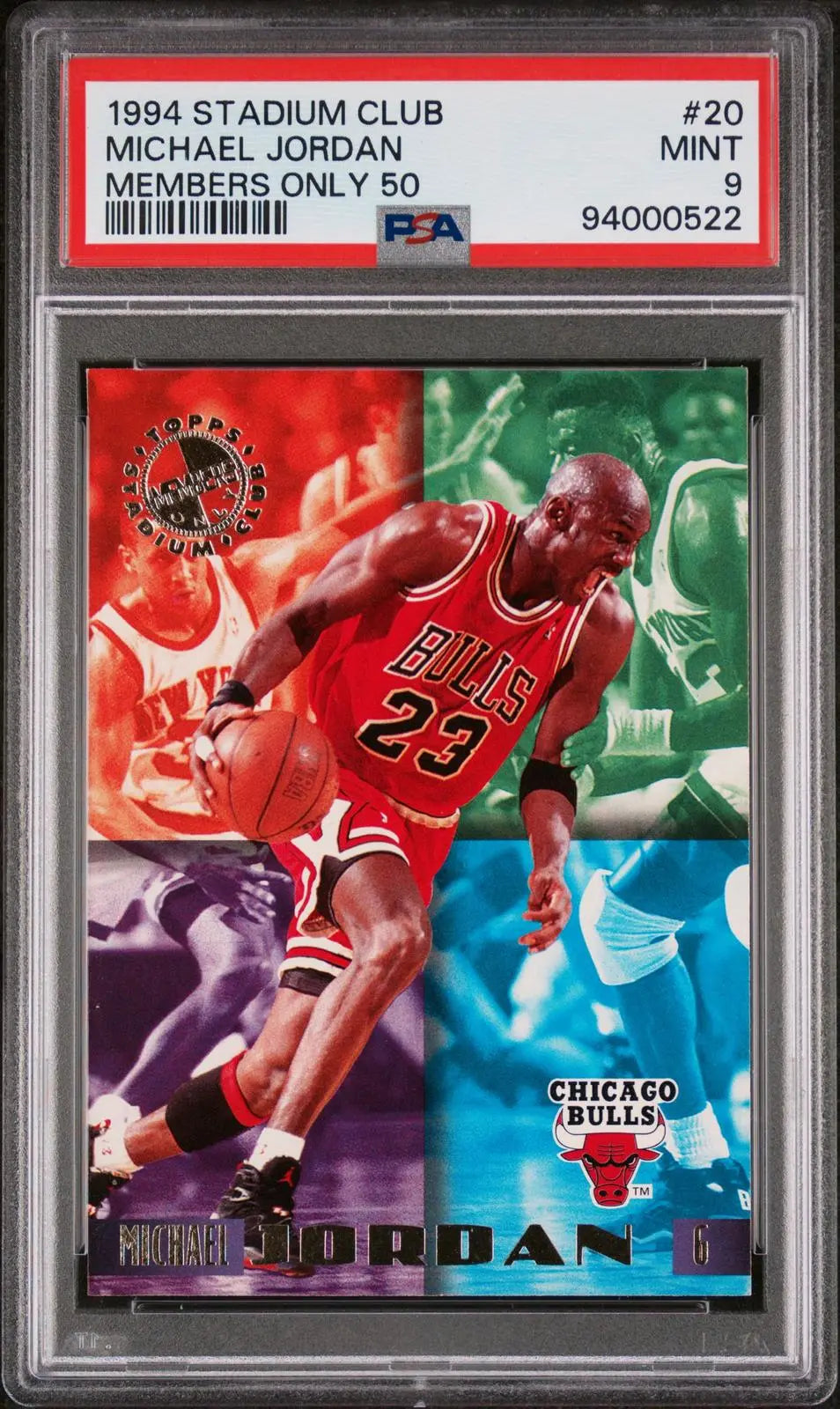 1994 Topps Basketball Stadium Club Members Only 50 Michael Jordan Members PSA 9 
