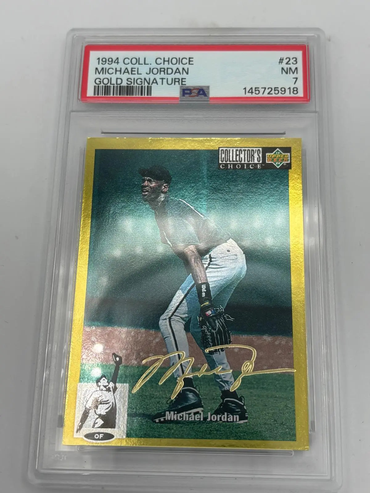1994 Upper Deck Collector's Choice #23 Michael Jordan Gold Signature PSA 7 