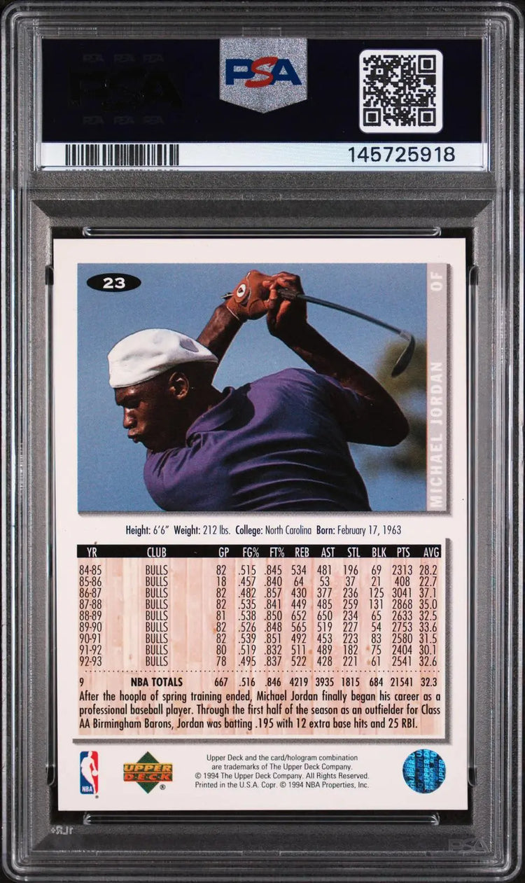 1994 Upper Deck Collector's Choice #23 Michael Jordan Gold Signature PSA 7 