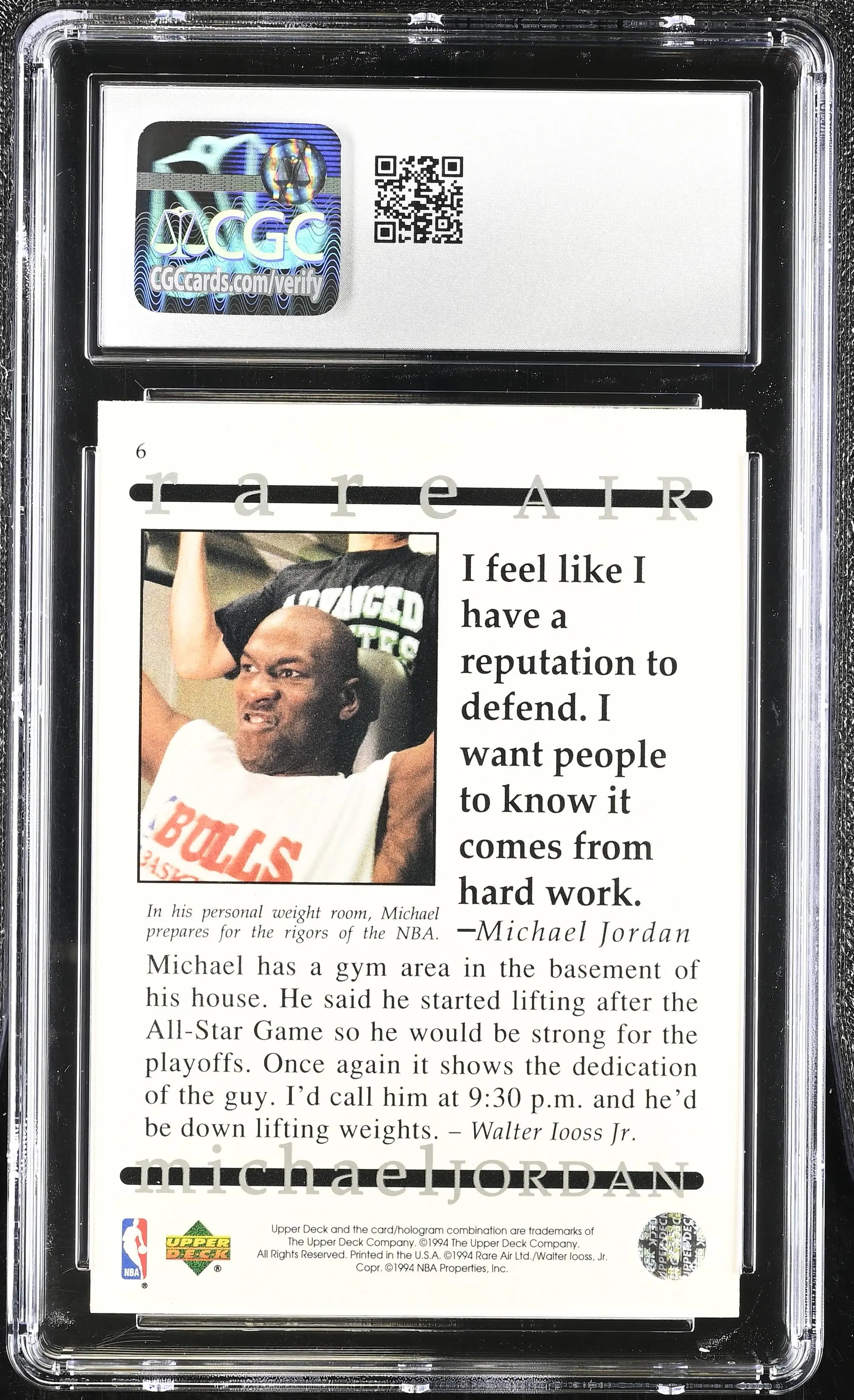 1994 Upper Deck Rare Air Michael Jordan CGC 10 