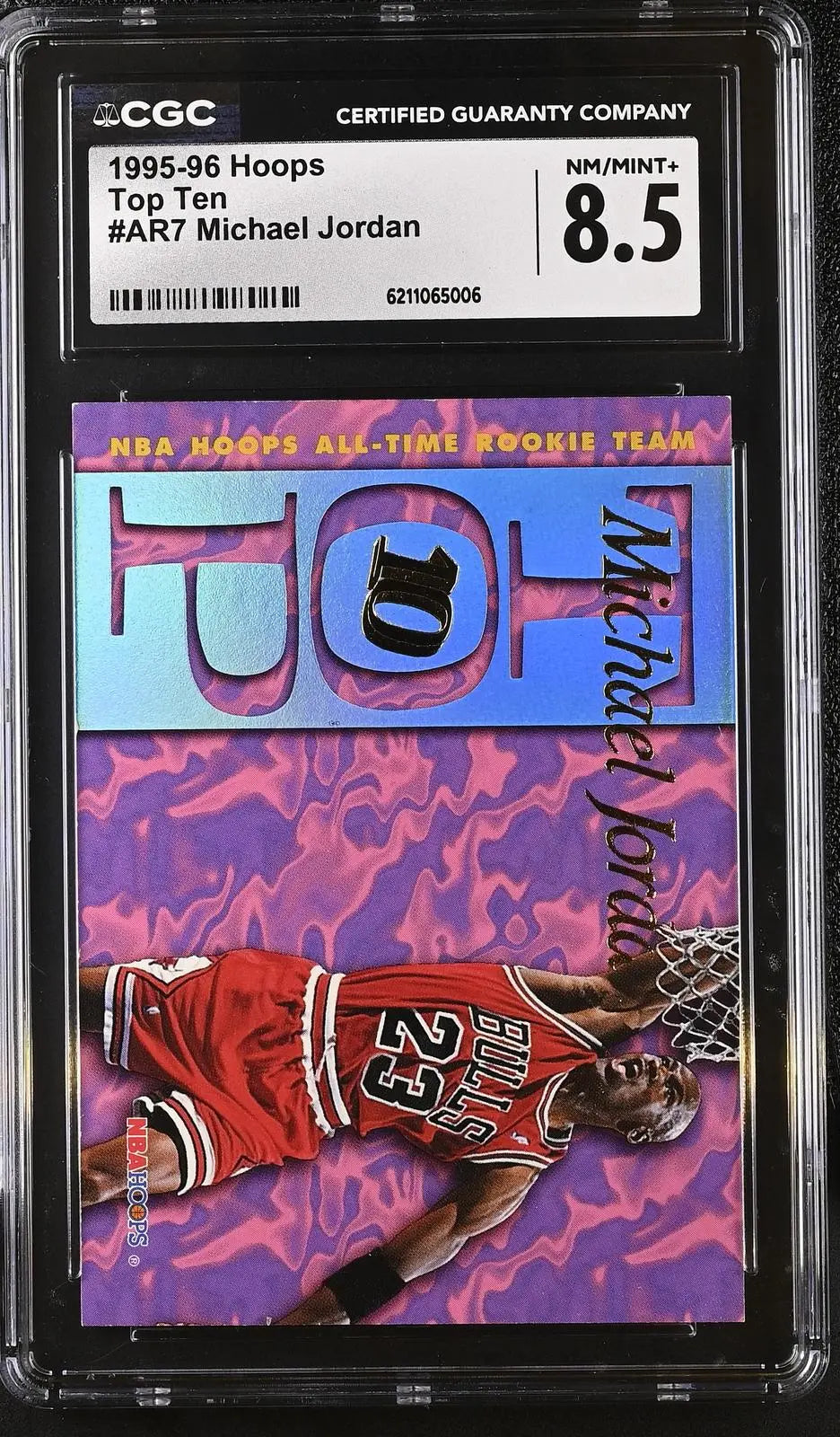1995-95 SkyBox NBA Hoops All-Time Rookie Team Top Ten Michael Jordan CGC 8.5 