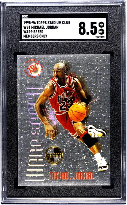 1995-96 Topps Stadium Club Michael Jordan Warp Speed Members Only SGC 8.5 