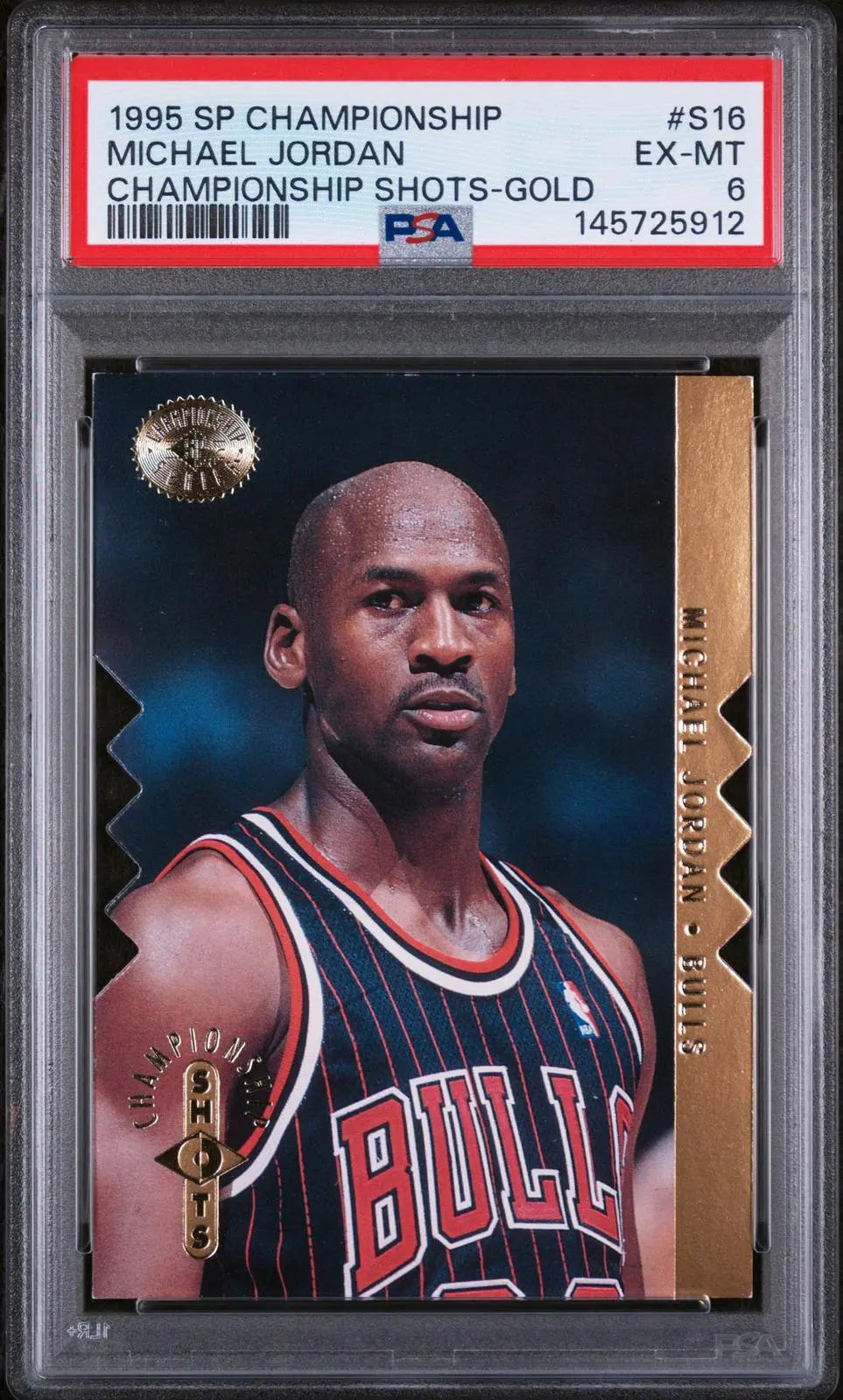 1995-96 UD SP Championship Series Championship Shots Michael Jordan Gold PSA 6 